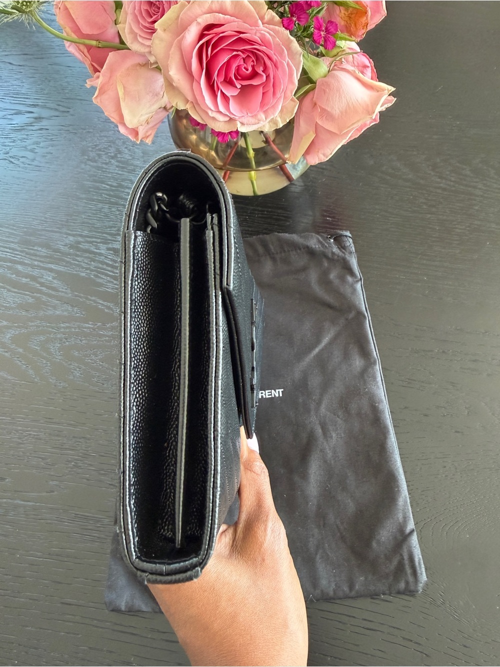 **LIKE NEW Saint Laurent Black Wallet-On-Chain - Picture 3 of 12